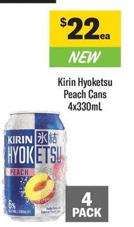 Kirin Hyoketsu - Peach Cans 4x330ml offers at $22 in Coles