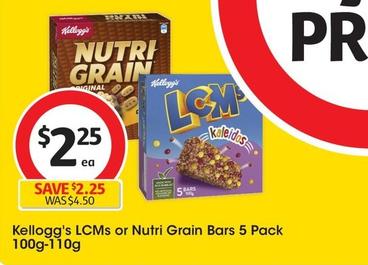 Kelloggs - LCMs Bars 5 Pack 100g-110g offers at $2.25 in Coles