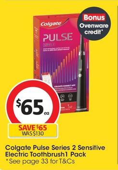 Colgate - Pulse Series 2 Sensitive Electric Toothbrush1 Pack offers at $65 in Coles