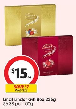 Lindt - Lindor Gift Box 235g offers at $15 in Coles