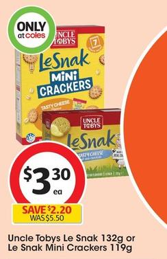 Uncle Tobys - Le Snak 132g offers at $3.3 in Coles
