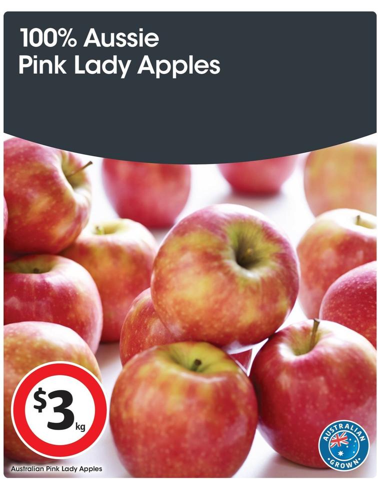 Australian Pink Lady Apples offers at $3 in Coles