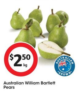 Australian William Bartlett Pears offers at $2.5 in Coles