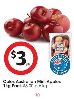 Coles - Australian Mini Apples 1kg Pack offers at $3 in Coles