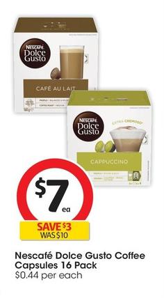 Nescafe - Dolce Gusto Coffee Capsules 16 Pack offers at $7 in Coles