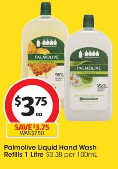 Palmolive - Liquid Hand Wash Refills 1 Litre offers at $3.75 in Coles
