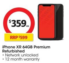Apple - Iphone Xr 64gb Premium Refurbished offers at $359 in Coles