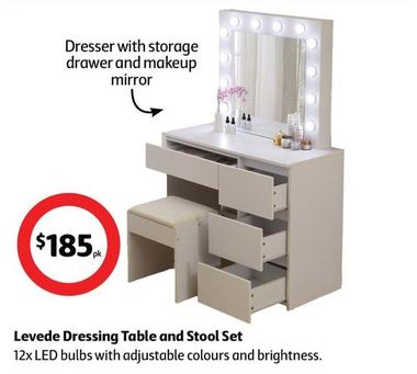 Levede - Dressing Table And Stool Set offers at $185 in Coles