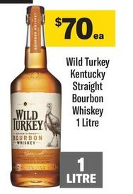 Wild Turkey - Kentucky Straight Bourbon Whiskey 1 Litre offers at $70 in Coles