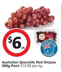 Australian Specialty Red Grapes 500g Pack offers at $6 in Coles