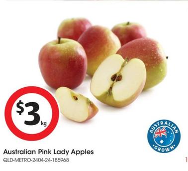 Australian Pink Lady Apples offers at $3 in Coles