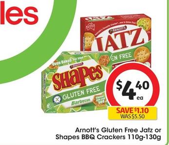 Arnott's - Gluten Free Jatz Crackers 110g-130g offers at $4.4 in Coles