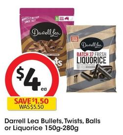 Darrell Lea - Bullets 150g-280g offers at $4 in Coles