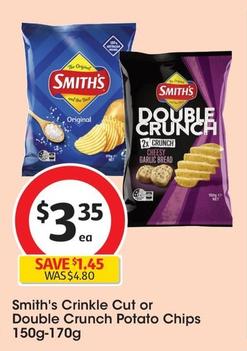 Smith's - Crinkle Cut Potato Chips 150g-170g offers at $3.35 in Coles