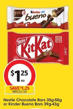 Nestlè - Chocolate Bars 35g-50g offers at $1.25 in Coles