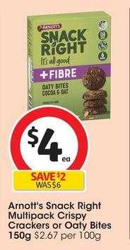 Arnott's - Snack Right Multipack Crispy Crackers 150g offers at $4 in Coles