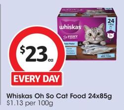 Whiskas - Oh So Cat Food 24x85g offers at $23 in Coles