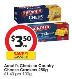 Arnott's - Cheds Crackers 250g offers at $3.5 in Coles