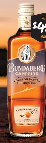 Bundaberg - Campfire Bourbon Barrel Finished Rum offers at $48.9 in Cellarbrations