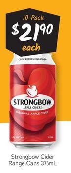 Strongbow - Cider Range Cans 375ml offers at $21.9 in Cellarbrations