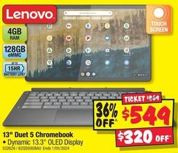 Lenovo - 13" Duet 5 Chromebook offers at $549 in JB Hi Fi