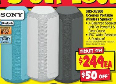Sony - Srs-xe300 X-series Portable Wireless Speaker offers at $249 in JB Hi Fi