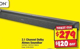 Denon - 2.1 Channel Dolby Atmos Soundbar offers at $279 in JB Hi Fi