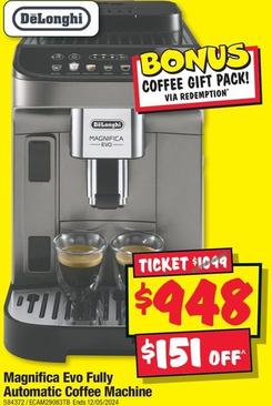 De Longhi - Magnifica Evo Fully Automatic Coffee Machine  offers at $948 in JB Hi Fi