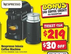 Coffee Machine offers at $219 in JB Hi Fi