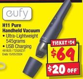 Handheld vacuum offers at $69 in JB Hi Fi