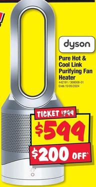 Dyson - Pure Hot & Cool Link Purifying Fan Heater offers at $599 in JB Hi Fi