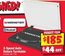 Monster - 2-speed Auto Return Turntable offers at $185 in JB Hi Fi