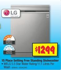 Lg - 15 Place Setting Free Standing Dishwasher offers at $1299 in JB Hi Fi