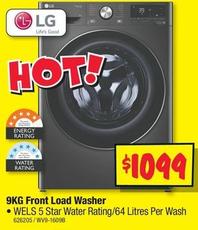 Lg - 9kg Front Load Washer offers at $1099 in JB Hi Fi