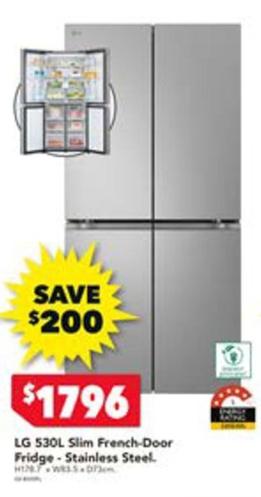Lg - 530l Slim French-door Fridge-stainless Steel offers at $1796 in Harvey Norman