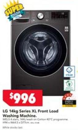Lg - 14kg Series Xl Front Load Washing Machine offers at $996 in Harvey Norman