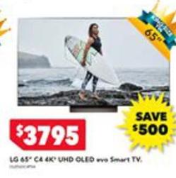 Lg - 65" C4 4k Uhd Oled Evo Smart Tv offers at $3795 in Harvey Norman