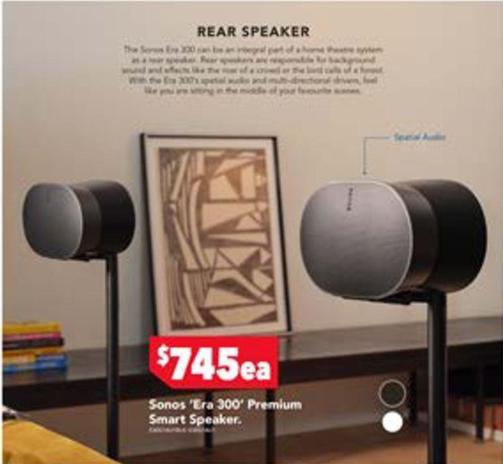 Sonos - 'era 300' Premium Smart Speaker offers at $745 in Harvey Norman