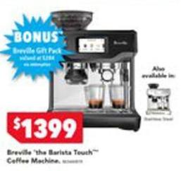 Breville - The Barista Touch Coffee Machine offers at $1399 in Harvey Norman