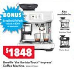 Breville - 'the Barista Touch" Impress Coffee Machine offers at $1848 in Harvey Norman