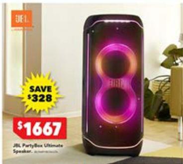 Jbl - Partybox Ultimate Speaker offers at $1667 in Harvey Norman