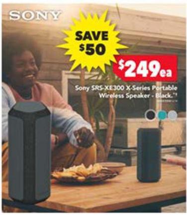 Sony - Srs-xe300 X-series Portable Wireless Speaker-black offers at $249 in Harvey Norman