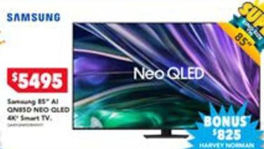 Samsung - 85" Ai Qn85d Qled 4k Smart Tv offers at $5495 in Harvey Norman