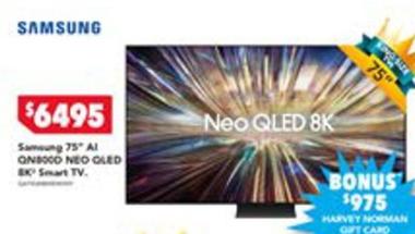 Samsung - 75" Ai Qn900d Neo Qled 8k Smart Tv offers at $6495 in Harvey Norman