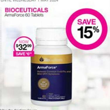 Bioceuticals - Armaforce 60 Tablets offers at $32.99 in Priceline