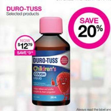 Duro-tuss - Selected Products offers at $12.79 in Priceline