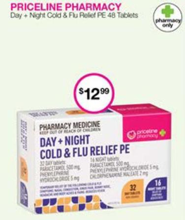 Priceline Pharmacy - Day+night Cold & Flu Relief Pe 48 Tablets offers at $12.99 in Priceline