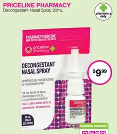 Priceline Pharmacy - Decongestant Nasal Spray 20ml offers at $9.99 in Priceline