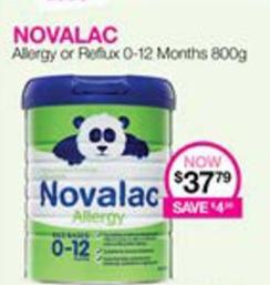 Novalac - Allergy Or Reflux 0-12 Months 800g offers at $37.79 in Priceline