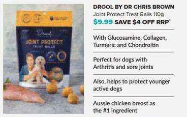 Drool By Dr Chris Brown Joint Protect Treat Balls 110g offers at $9.99 in Ramsay Pharmacy